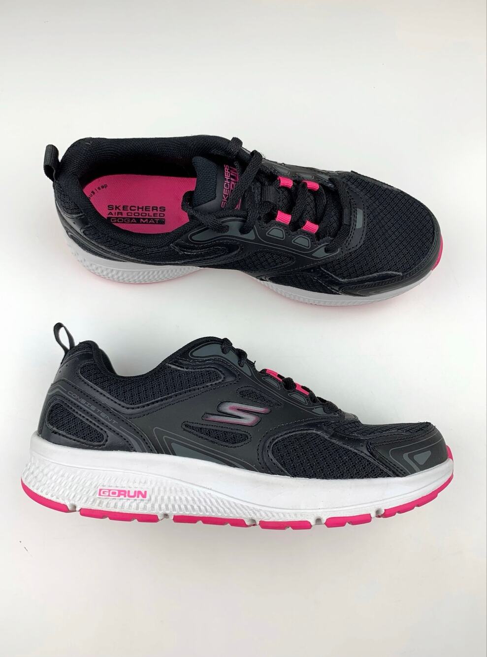 Skechers Go Run Consistent Sneakers Black Pink Running Walking Shoes Women's 7.5